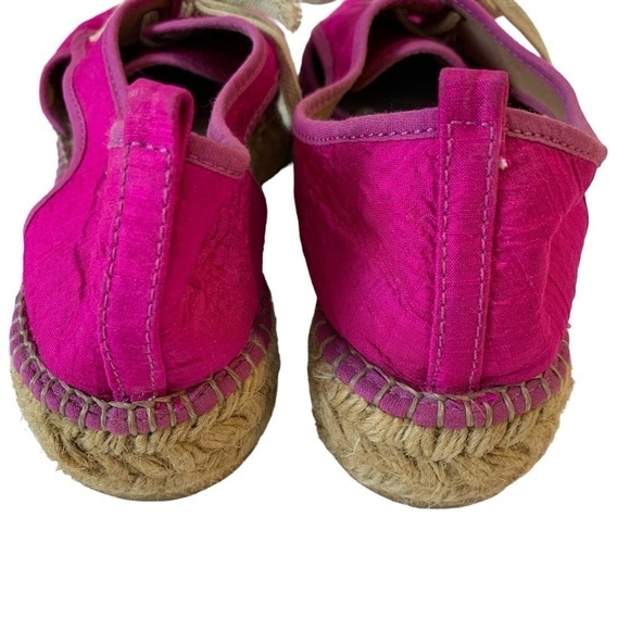 Gaimo Ronda Fuchsia Pink Silk Jute Platform Espadrilles sz 37 / US 6.5-7 - Picture 4 of 10